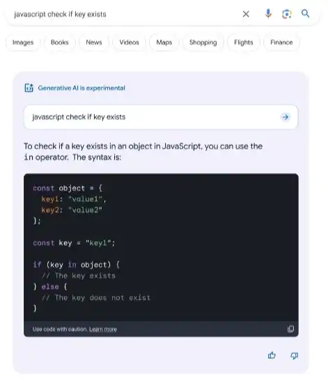 Cosa posso fare con la Search Generative Experience?