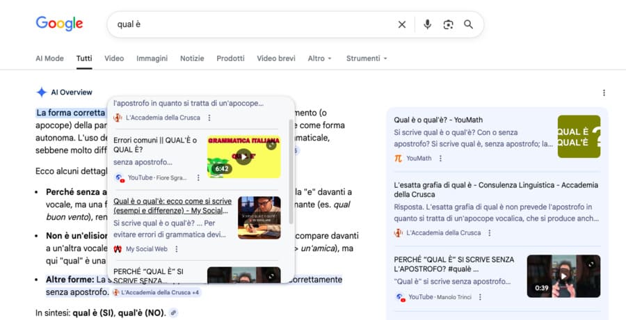 link preview su Google